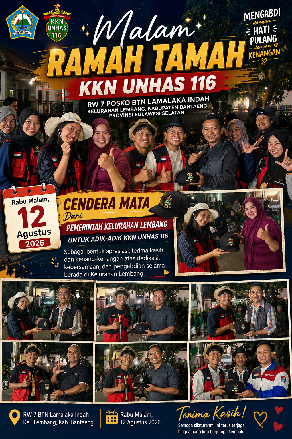 Malam Ramah Tamah KKN Unhas 116, Pemerintah Kelurahan Lembang Hadiahkan Cendera Mata Penuh Makna